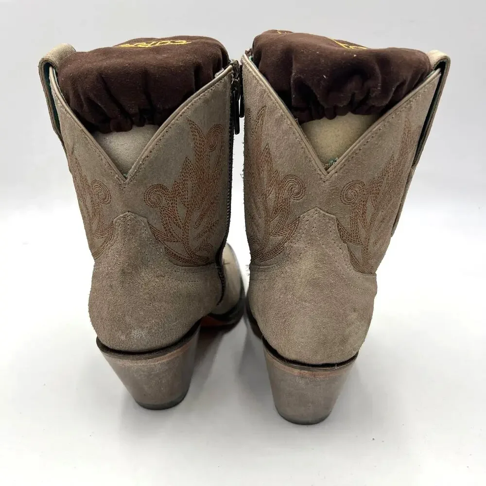 Corral Women's Embroidered Western Pointed Toe Fashion Booties Tan Size US 7